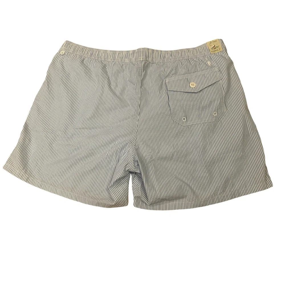 J. Crew 6” Seersucker Swim Trunks, Size XL.
